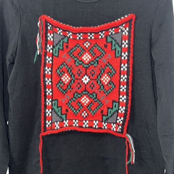 Te Ret Bantine Long-sleeve Black Wool Blend  Top(Size 42) - Picture 3 of 7